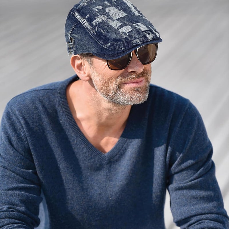 Qlauca Store 3Pcs Men's Newsboy Caps Washing Cotton Cooling Lightweight Scally Cap for Men Adjustable Flat Cap - Image 5